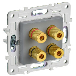 SKANDY Аудиорозетка 4-местная SK-A01Gr серый IEK