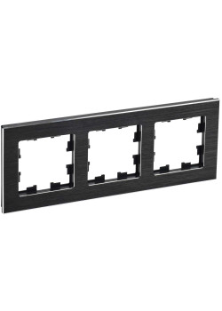 BRITE Рамка 3 -местная РУ-3-1-БрЧ металл черный IEK