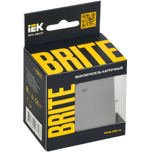 BRITE Выключатель карточный 30А ВС10-1-8-БрС сталь IEK