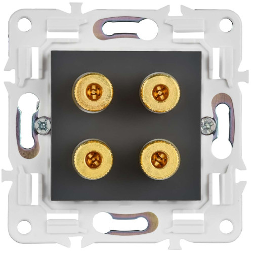 SKANDY Аудиорозетка 4-местная SK-A01G графит IEK