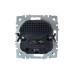 BRITE Розетка 1-местная с заземлением с защитными шторками 16А с USB A+A 5В 2,1А РЮш10-1-БрА алюминий IEK
