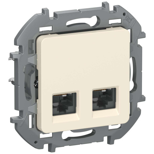 IEKINSPIRIA Розетка компьютерная двойная RJ45 категория 5Е UTP 6738361 слоновая кость IEK