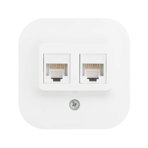 QUTEO Розетка компьютерная двойная RJ45 кат.5E UTP для открытой установкибелый