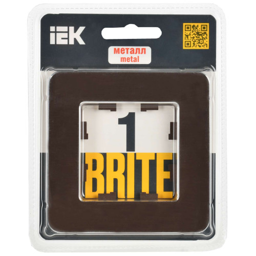BRITE Рамка 1-местная РУ-1-1-Бр металл коричневый RE AL IEK