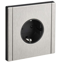FORTE&PIANO Розетка 1-местная с заземлением с защитными шторками безвинтовое крепление 16А FP713M металл никель IEK