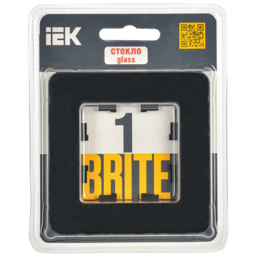 BRITE Рамка 1-местная РУ-1-2-Бр стекло черный RE IEK