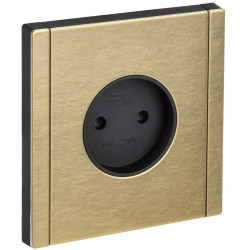 FORTE&PIANO Розетка 1-местная без заземления с защитными шторками винтовое крепление 10А FP617M металл шампань IEK