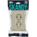 SKANDY Розетка 2-местная без заземления без защитных шторок 10А в сборе SK-R10B бежевый IEK