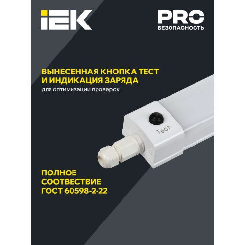 PRO Светильник аварийный ДСП 1336А 36Вт 3ч 6500К IP65 1250мм IEK