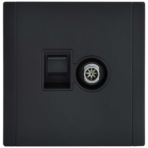 FORTE&PIANO Розетка двойная TV+RJ45 кат.5E FP136M металл черный IEK