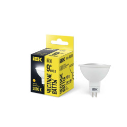 Лампа светодиодная MR16 софит 9Вт 230В 3000К GU5.3 IEK
