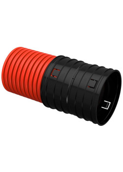 ELASTA Труба гофрированная двустенная жесткая ПНД d=200мм красная (6м) IEK