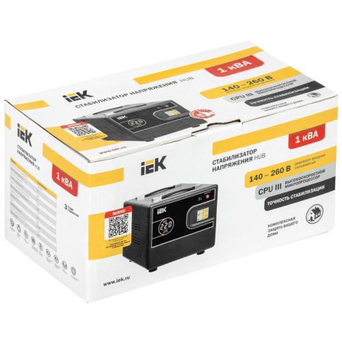 Стабилизатор напряжения переносной HUB 1кВА IEK