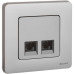 INSPIRIA Розетка компьютерная двойная RJ45 категория 6 UTP алюминий