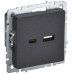 BRITE Розетка USB A+C 18Вт РЮ11-1-БрЧ черный IEK