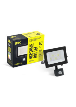 Прожектор СДО 06-50Д светодиодный черный с ДД IP54 6500K IEK
