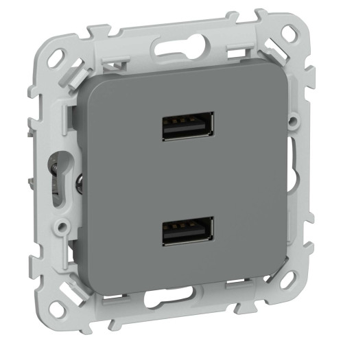 FLITE Розетка USB A+A 3,1А РЮ-2-ФлМА мокрый асфальт IEK