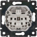 VALENA Розетка 1-местная с заземлением с защитными шторками и крышкой 16А IP44 слоновая кость