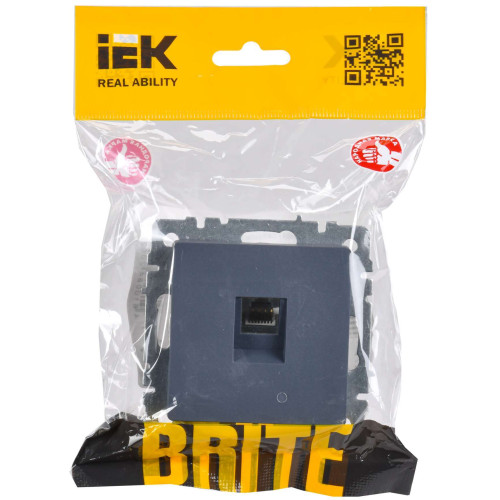 BRITE Розетка компьютерная RJ45 кат.5E РК10-БрМ маренго IEK