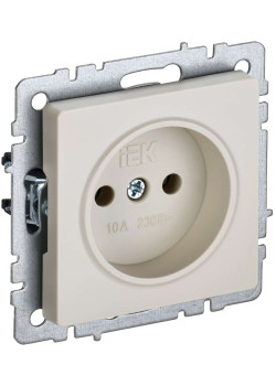 BRITE Розетка 1-местная без заземления без защитных шторок 10А РС10-1-0-БрКр бежевый IEK