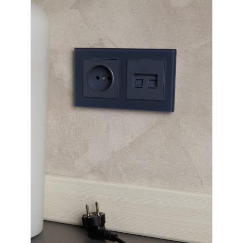 BRITE Розетка компьютерная двойная RJ45 кат.6 РК11-2-БрМ маренго IEK