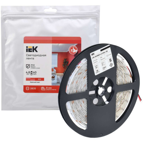 Лента светодиодная 5м LSR-2835R60-4,8-IP65-12В IEK