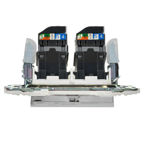 SKANDY Розетка компьютерная двойная RJ45 кат.5E SK-K03N металл никель IEK