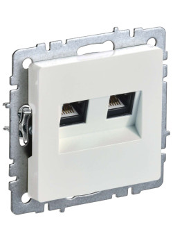 BRITE Розетка компьютерная двойная кат.5E RJ45 РК10-2-БрЖ жемчуг IEK