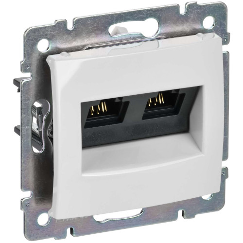 VALENA Розетка компьютерная двойная RJ45 категория 6 UTP с захватами белый