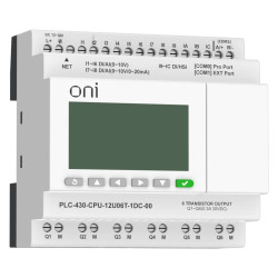 ПЛК 430 Модуль ЦПУ 4 DI 6 UI (0-10 В/DI) 2 UI (0-10 В/0-20 мА/DI) 6 TO 24В DC с Ethernet портом с экраном ONI