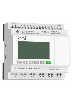 ПЛК 430 Модуль ЦПУ 4 DI 6 UI (0-10 В/DI) 2 UI (0-10 В/0-20 мА/DI) 6 TO 24В DC с Ethernet портом с экраном ONI