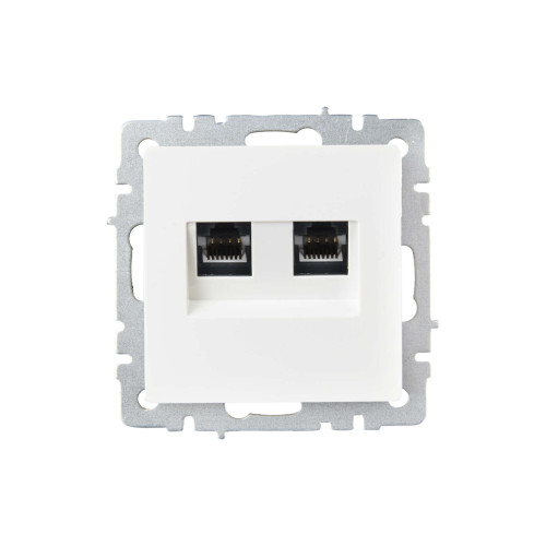 BRITE Розетка компьютерная двойная RJ45 кат.6 РК11-2-БрБ белый IEK