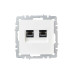 BRITE Розетка компьютерная двойная RJ45 кат.6 РК11-2-БрБ белый IEK