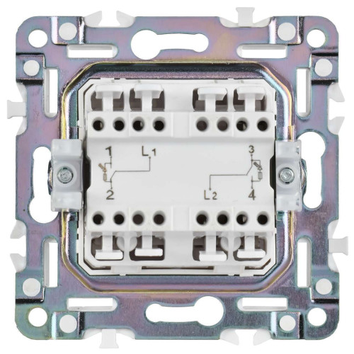SKANDY Выключатель 2-клавишный с индикацией для отелей 10А SK-V16G графит IEK