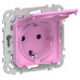 FLITE Розетка с заземлением с защитными шторками и крышкой безвинтовое крепление 16А IP44 РСшкр11-1-44-ФлПр пурпурный IEK