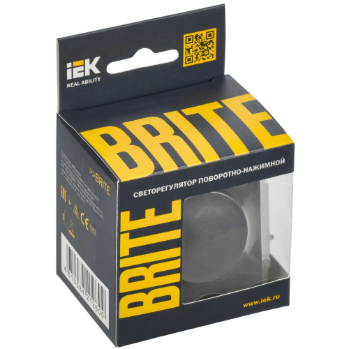 BRITE Светорегулятор поворотно-нажимной 600Вт СС10-1-0-БрГ графит IEK