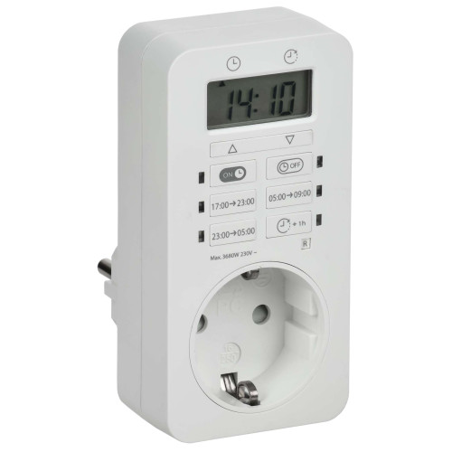 РТЭ-6 Розетка-таймер электронный 1мин 24ч 16А IP20 IEK