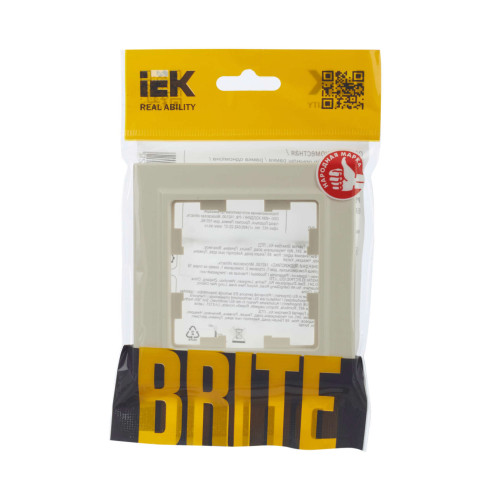 BRITE Рамка 1-местная РУ-1-БрКр бежевый IEK
