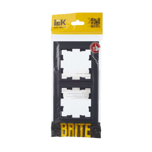 BRITE Рамка 2-местная РУ-2-БрГ графит IEK