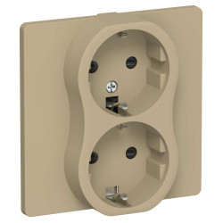 FLITE Розетка 2-местная с заземлением с защитными шторками 16А РСш12-0-К-ФлХ хаки IEK