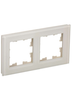 BRITE Рамка 2 -местная РУ-2-2-БрВа стекло ванильный IEK