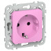 FLITE Розетка с заземлением с защитными шторками безвинтовое крепление 16А РСш11-1-ФлПр пурпурный IEK