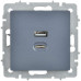 BRITE Розетка USB A+C 45Вт высокоскоростная зарядка РЮ11-2-БрМ маренго IEK