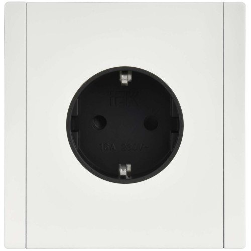 FORTE&PIANO Розетка 1-местная с заземлением с защитными шторками винтовое крепление 16А FP215M металл белый IEK FORTE&PIANO Розетка 1-местная с заземлением с защитными шторками винтовое крепление 16А FP215M металл белый IEK