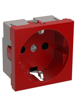 РКС-20-32-П-К Розетка с з/к 2к (на 2 модуля) ПРАЙМЕР красная IEK