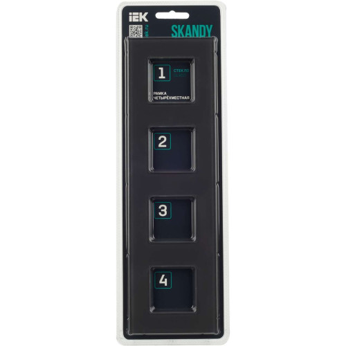 SKANDY Рамка 4-местная SK-F24G стекло графит IEK
