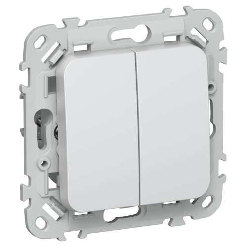 FLITE Выключатель 2-клавишный 10А ВС12-1-0-ФлЖ жемчуг IEK