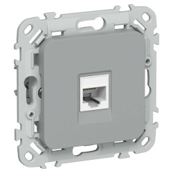 FLITE Розетка компьютерная RJ45 категория 5Е UTP РК5е-1-0-ФлС серый IEK