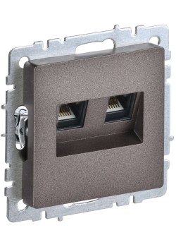 BRITE Розетка двойная RJ11+RJ45 кат.5E РК/Т12-БрТБ темная бронза IEK