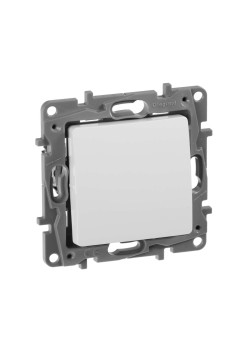 ETIKA Выключатель 1-клавишный проходной самовозвратный 6А безвинтовое крепление белый